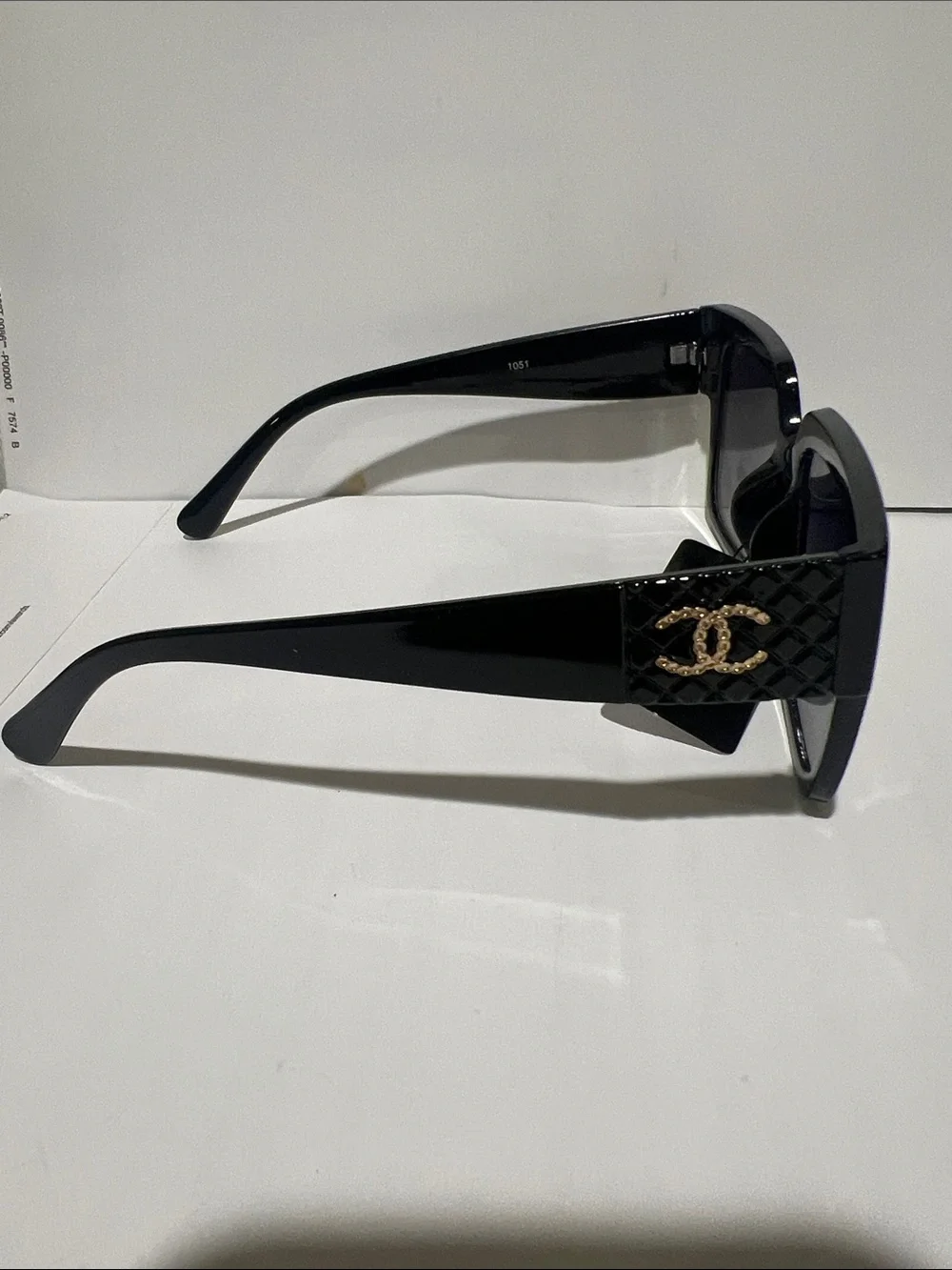 CHANEL Black Square Gradient Lens Sunglasses